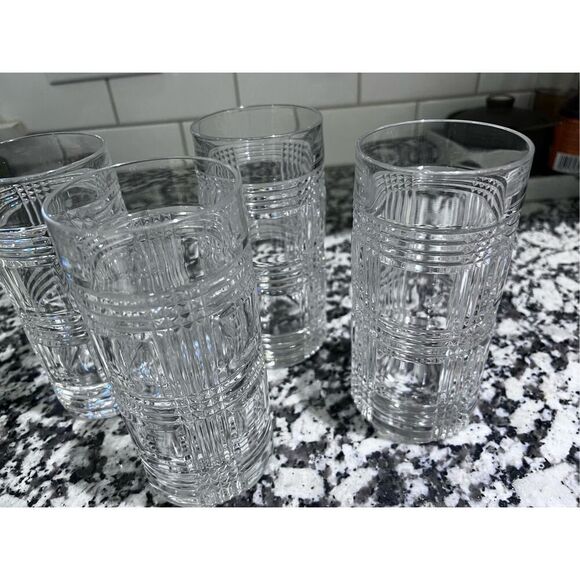 RALPH LAUREN CRYSTAL Glen Plaid Crystal Glasses by - Picture 1 of 7
